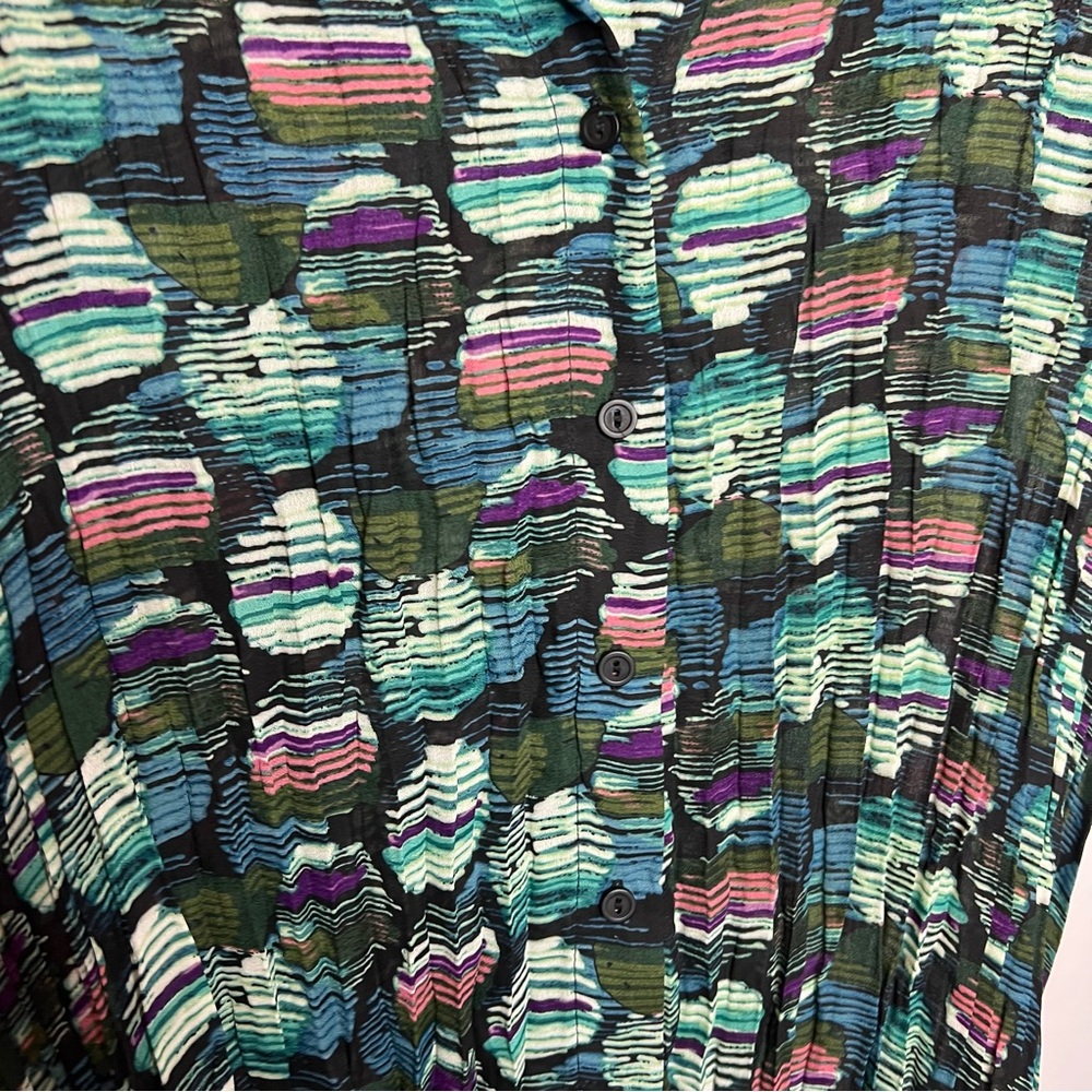 Lane Bryant Factory Circle Print Textured Blouse,… - image 4